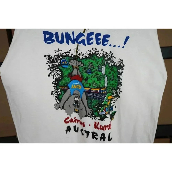 Vintage Australia Bungee Jumping Tshirt Men's M #451 - Picture 3 of 6